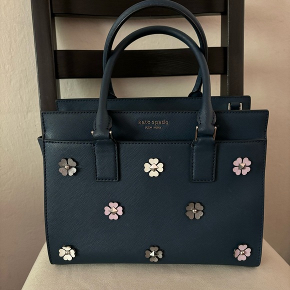 kate spade Handbags - Kate Spade Medium Satchel Cameron Spade Flower Appliqué Purse